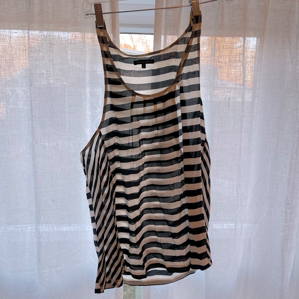 Broadway & Broom Striped Silk Top